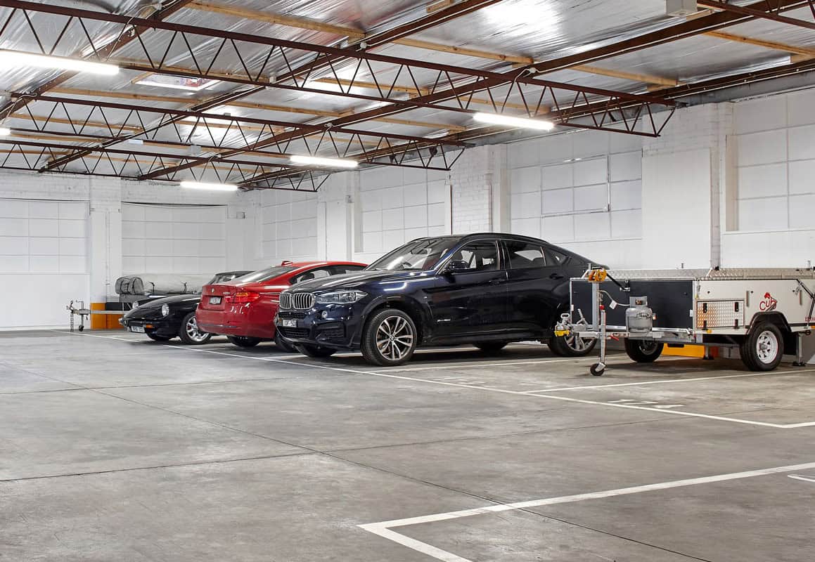 Secure Vehicle Storage for Car Pawn Loans | E-Pawn Sydney Cars stored inside a secure indoor facility while held as collateral for a car pawn loan in Sydney with E-Pawn